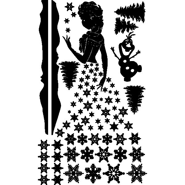 Украшения на окна Холодное сердце вытынанка