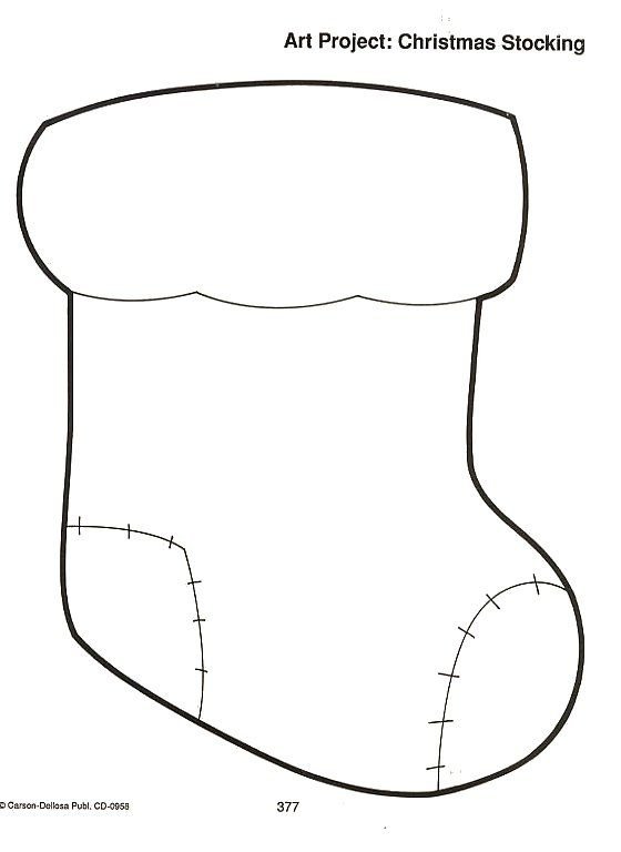 Шаблон новогоднего носка