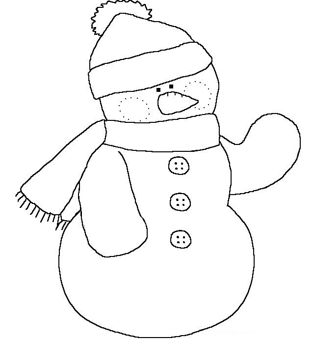 Снеговик трафарет