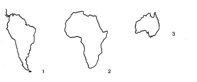 Очертания материков Южная Америка