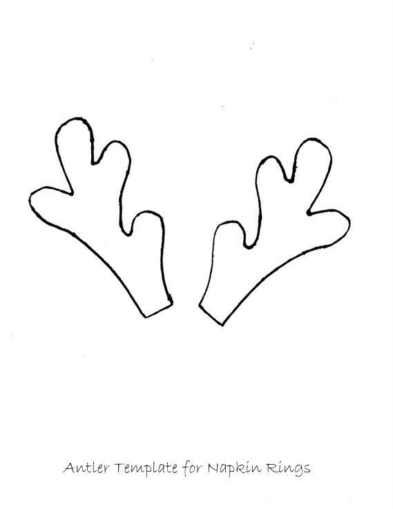 Рожки оленя трафарет