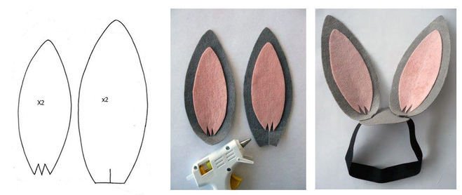 Уши зайца шаблон