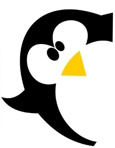 Пингвин трафарет