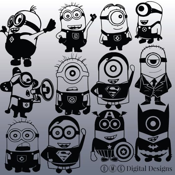 Миньон черно белый