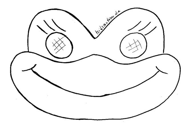 Маска лягушки раскраска