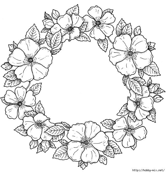 Венок раскраска