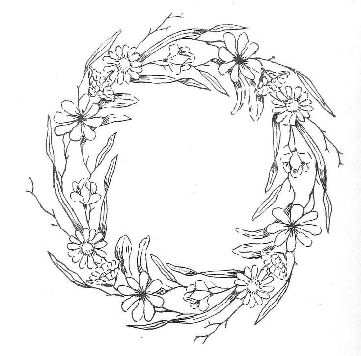 Цветочный венок раскраска