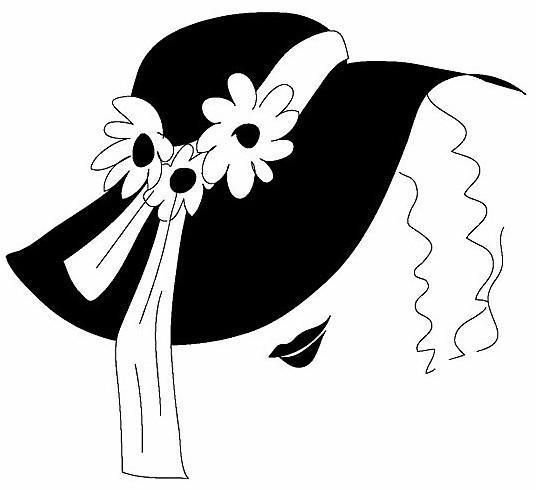 Дама в шляпе силуэт