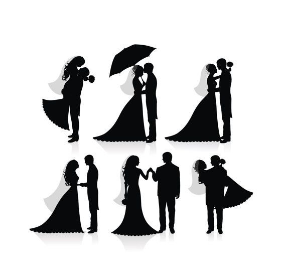 Силуэт жениха и невесты