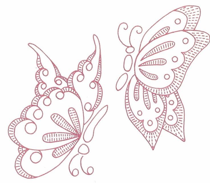 Контуры бабочек для декора