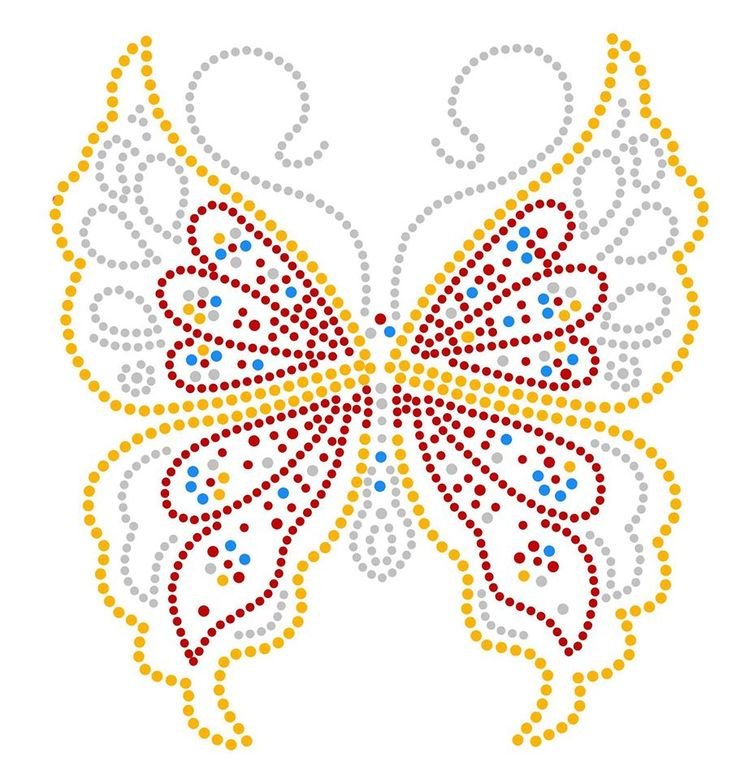 Трафарет бабочки для вышивки бисером