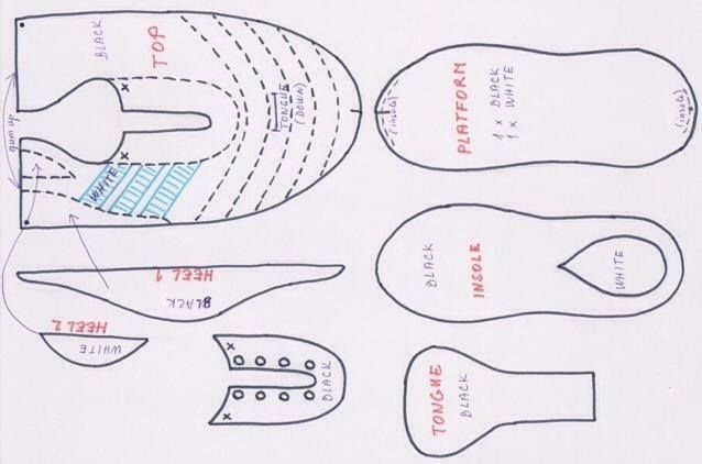 Выкройка кроссовок адидас