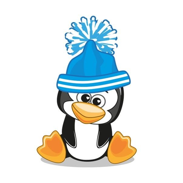 Новогодний Пингвин выглядывает