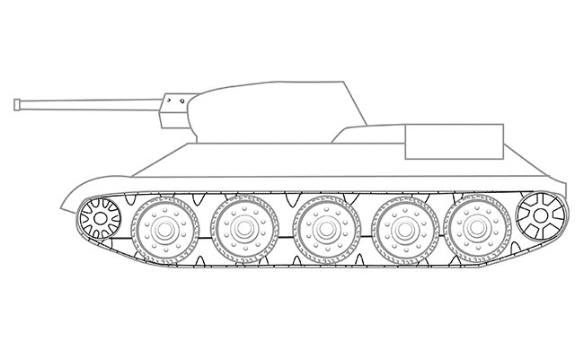 Т34 танк рисунок пошагово