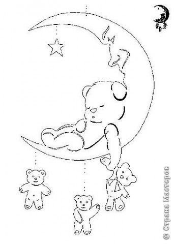 Новогоднее украшение мишка на месяце