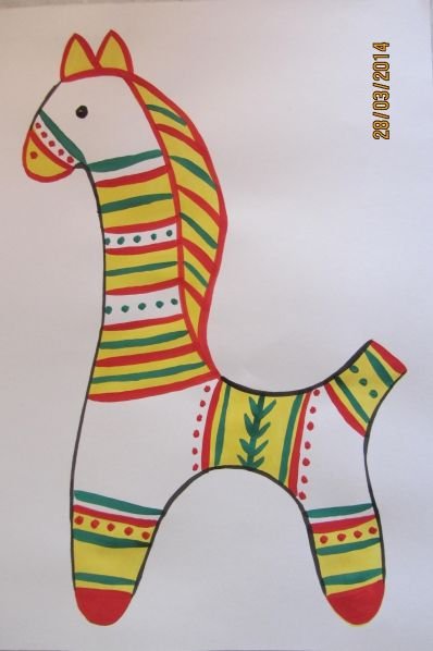 Филимоновская игрушка рисование в средней группе