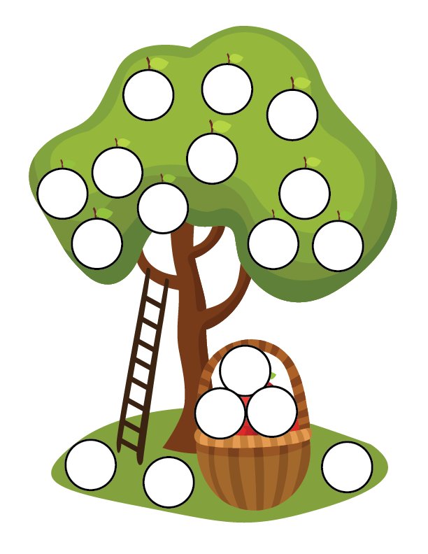 Дерево яблоня пластилиновые заплатки