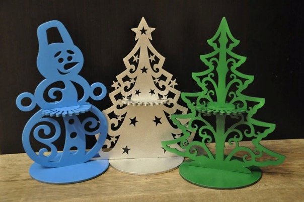 Салфетница Новогодняя деревянная