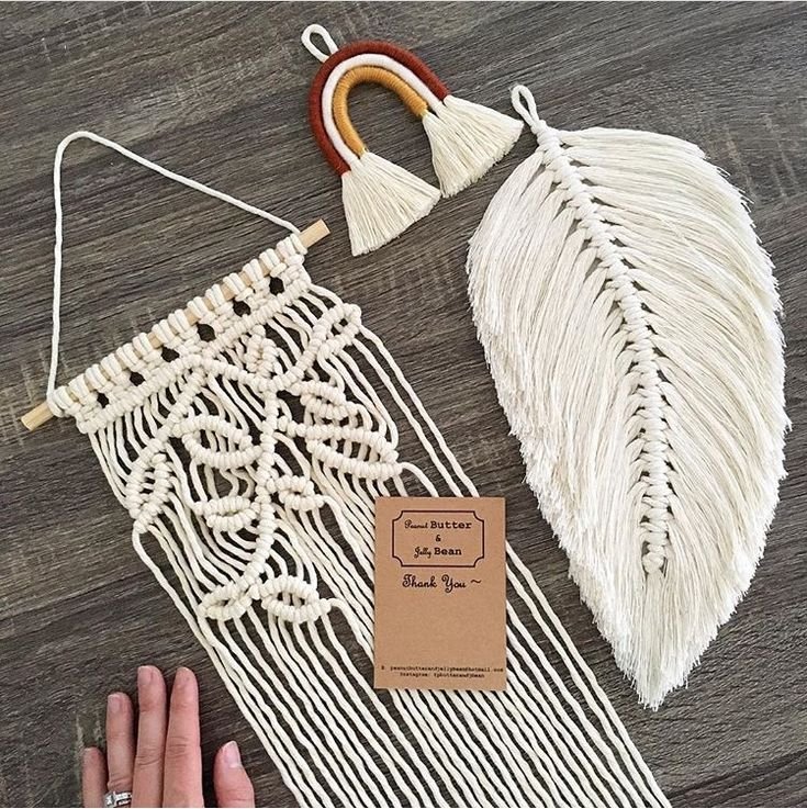 Листья в стиле макраме