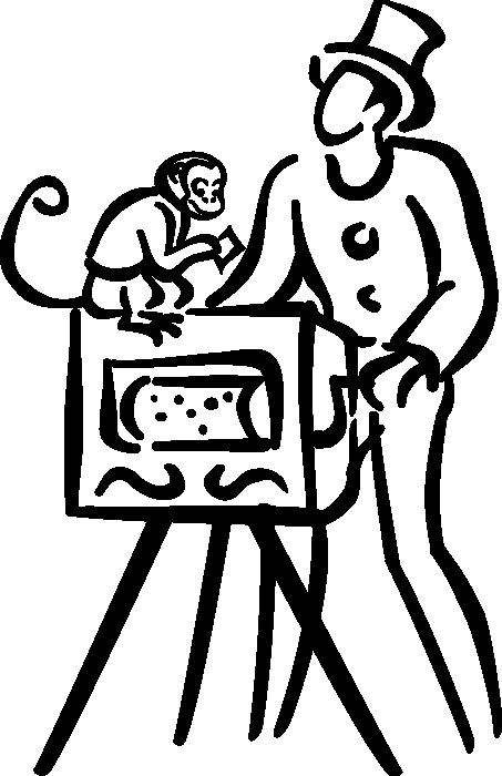 Шарманщик раскраска