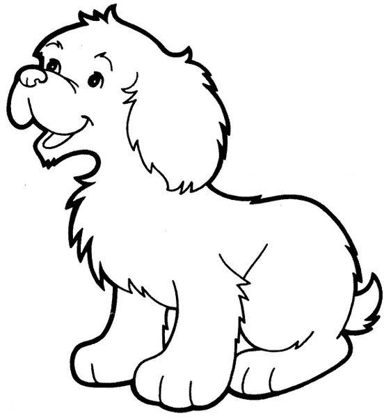 Собака раскраска для малышей