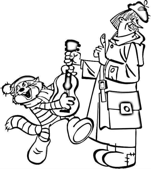 Герои Простоквашино раскраска