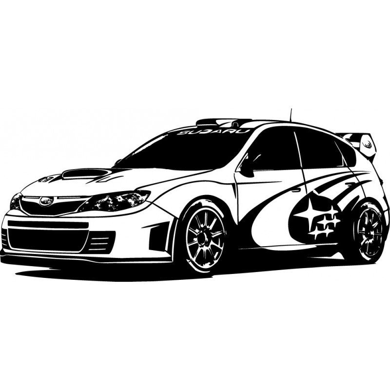 Субару Импреза черно белая