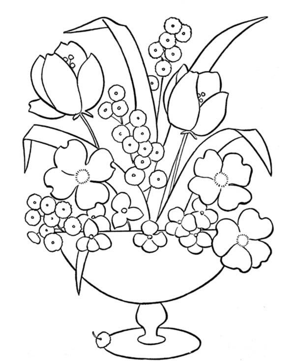 Весенние цветы раскраска