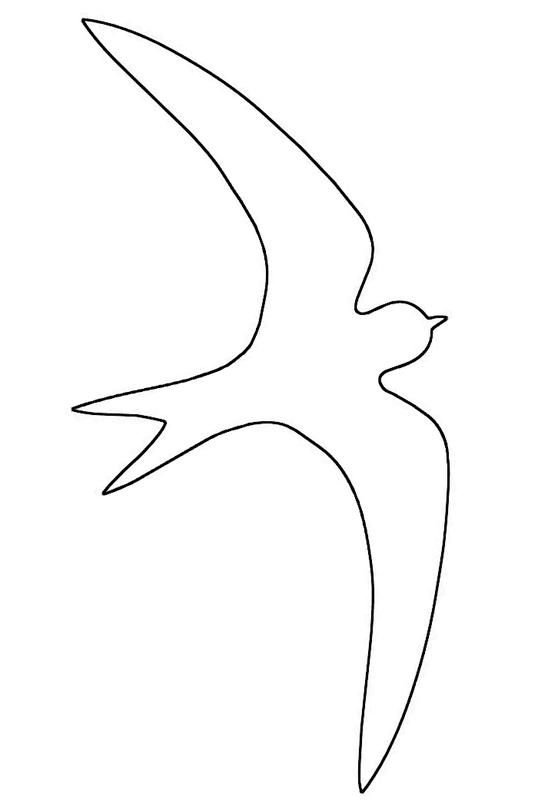 Трафарет птицы для аппликации