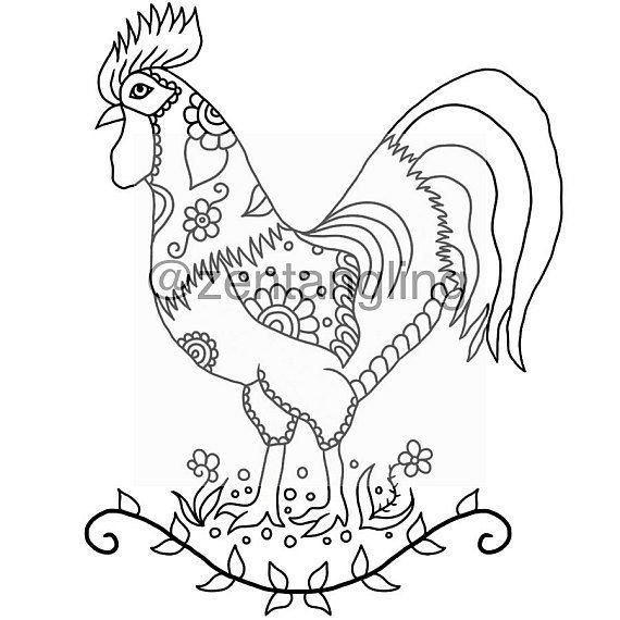 Петух раскраска