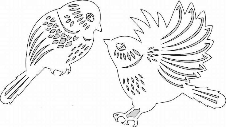 Трафареты на окна новогодние птички