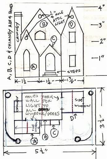 Пряничный домик схема чертежа