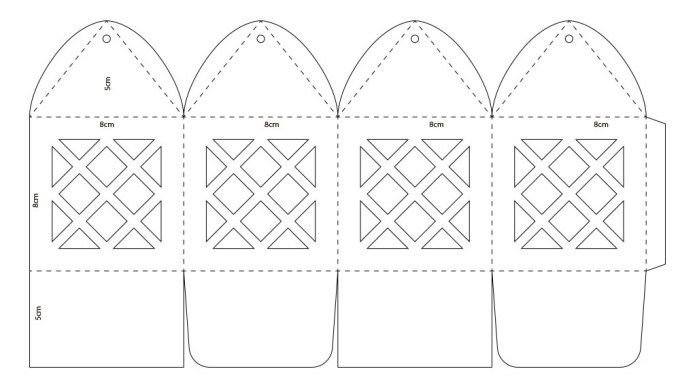 Схема бумажного фонарика