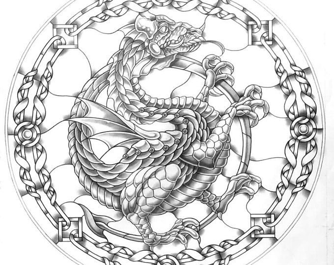 Витраж дракон