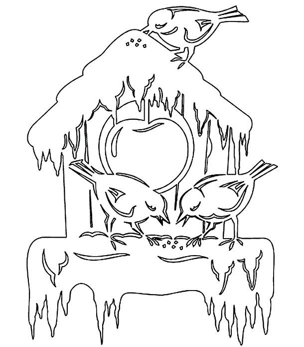 Зимние трафареты на окна