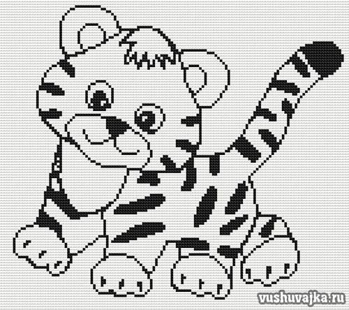 Вышивка Тигренок