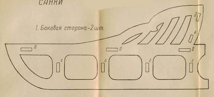 Сани из картона лекало