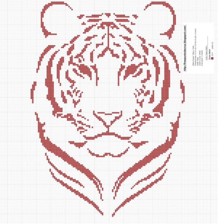 Вышивка крестиком тигр схема