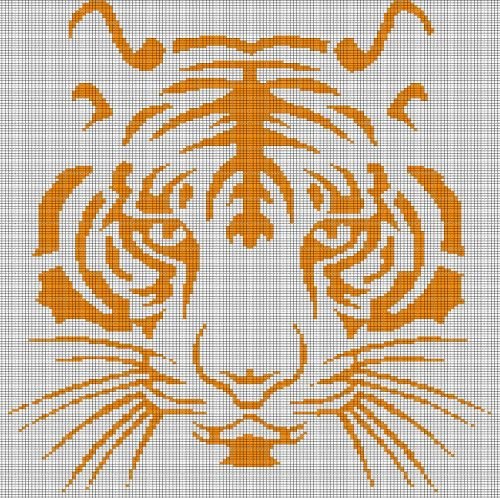 Вышивка крестом тигр