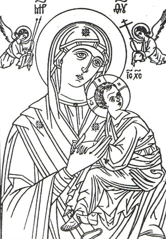 Прорись иконы Богородицы страстная