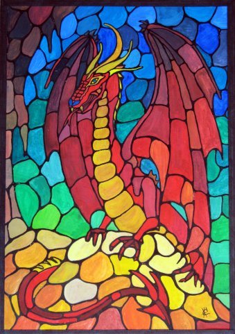 Витраж дракон