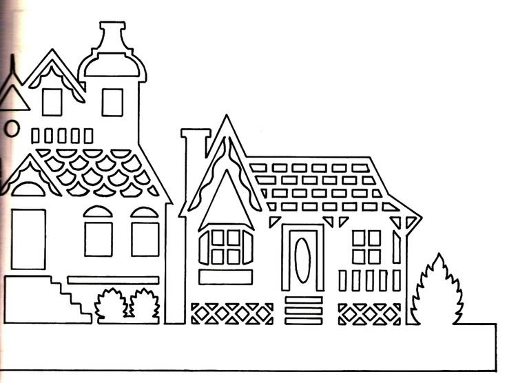 Новогодние трафареты домики