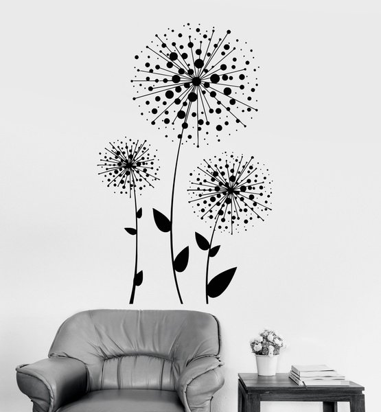 Трафарет одуванчика на стену