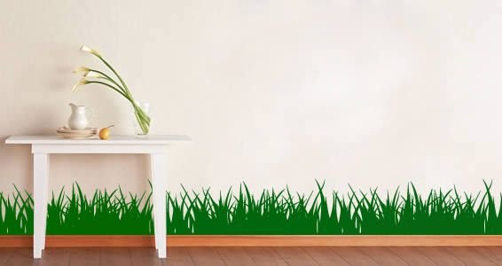 Рисунок травы на стене