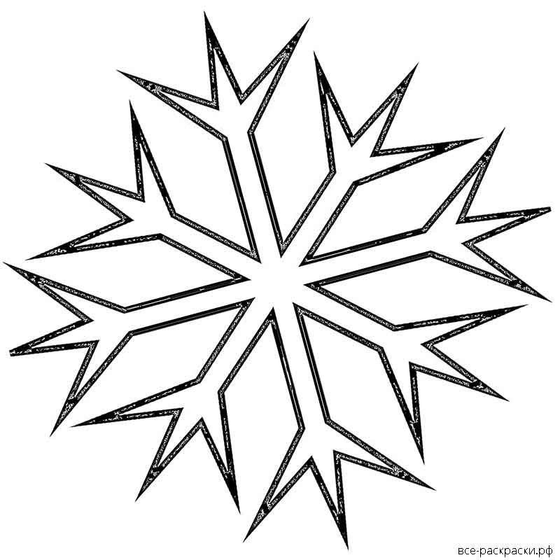 Снежинка раскраска для детей