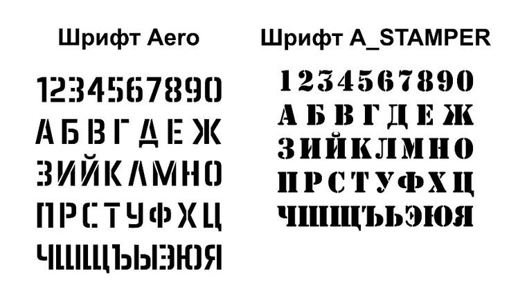 Шрифт трафаретный русский