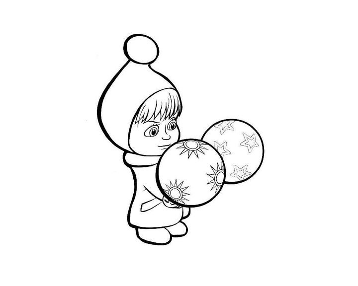 Раскраска. Маша и медведь