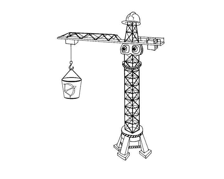 Кран строительный раскраска