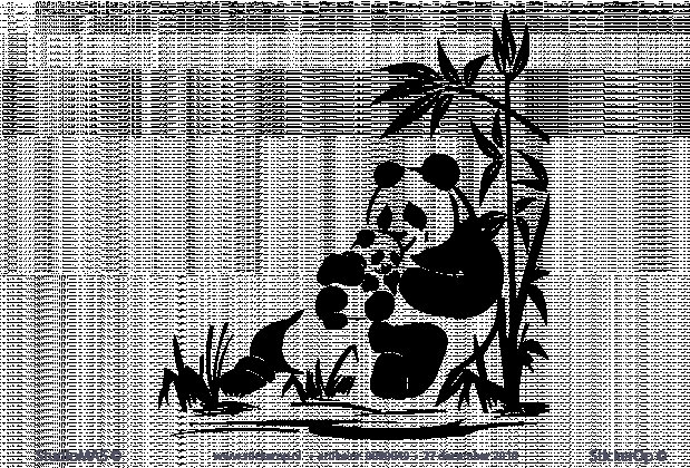 Трафарет бамбук и Панда на стену