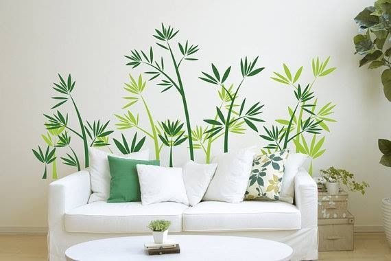 Трафарет бамбук на стену под покраску